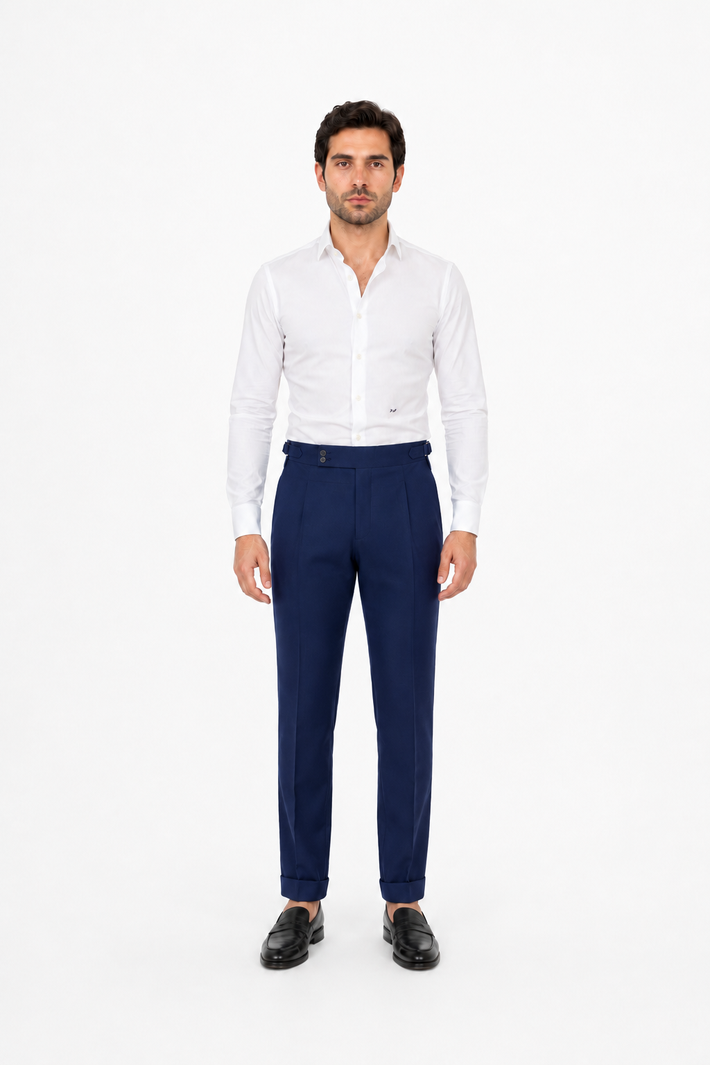Pantalone Vita Alta Uomo “Visconti” – Eleganza Sartoriale e Dettaglio Iconico