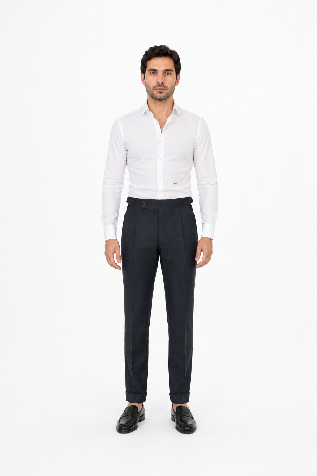 Pantalone Vita Alta Uomo “Visconti” – Eleganza Sartoriale e Dettaglio Iconico
